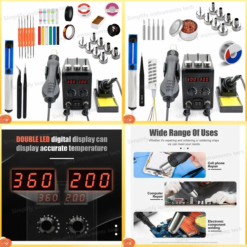 2 In 1 Soldering Rework Station 750W - Stazione di Saldatura 8586D 2 in